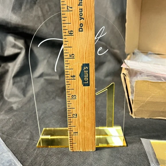 Gold Acrylic Number Sign 20 count - Picture 5 of 14